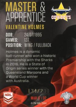 2022 NRL Traders - Master & Apprentice Red #MAR17 Valentine Holmes Back